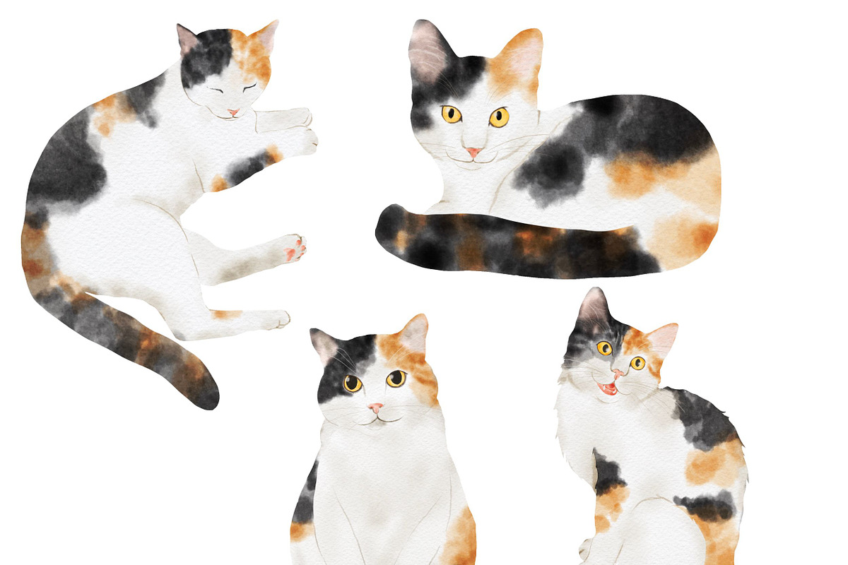Watercolor Cat & Dog Illustration, an Animal Illustration by ArtbyHien (Photo 3 of 7)
