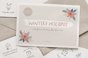 Wintery Holidays font duo, logos, a Script Font by Tabita's shop (Thumbnail 1 of 18)