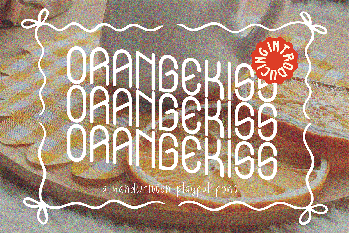 Orangekiss - Playful font, a Handwritten Font by Berdansabersama (Photo 1 of 8)