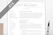 ATS Resume Template | Minimalist CV, a Resume Template by MondaySpark (Thumbnail 1 of 8)