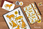 Yellow Leopard set, an Animal Illustration by Ekaterina Goncharova (Thumbnail 4 of 4)