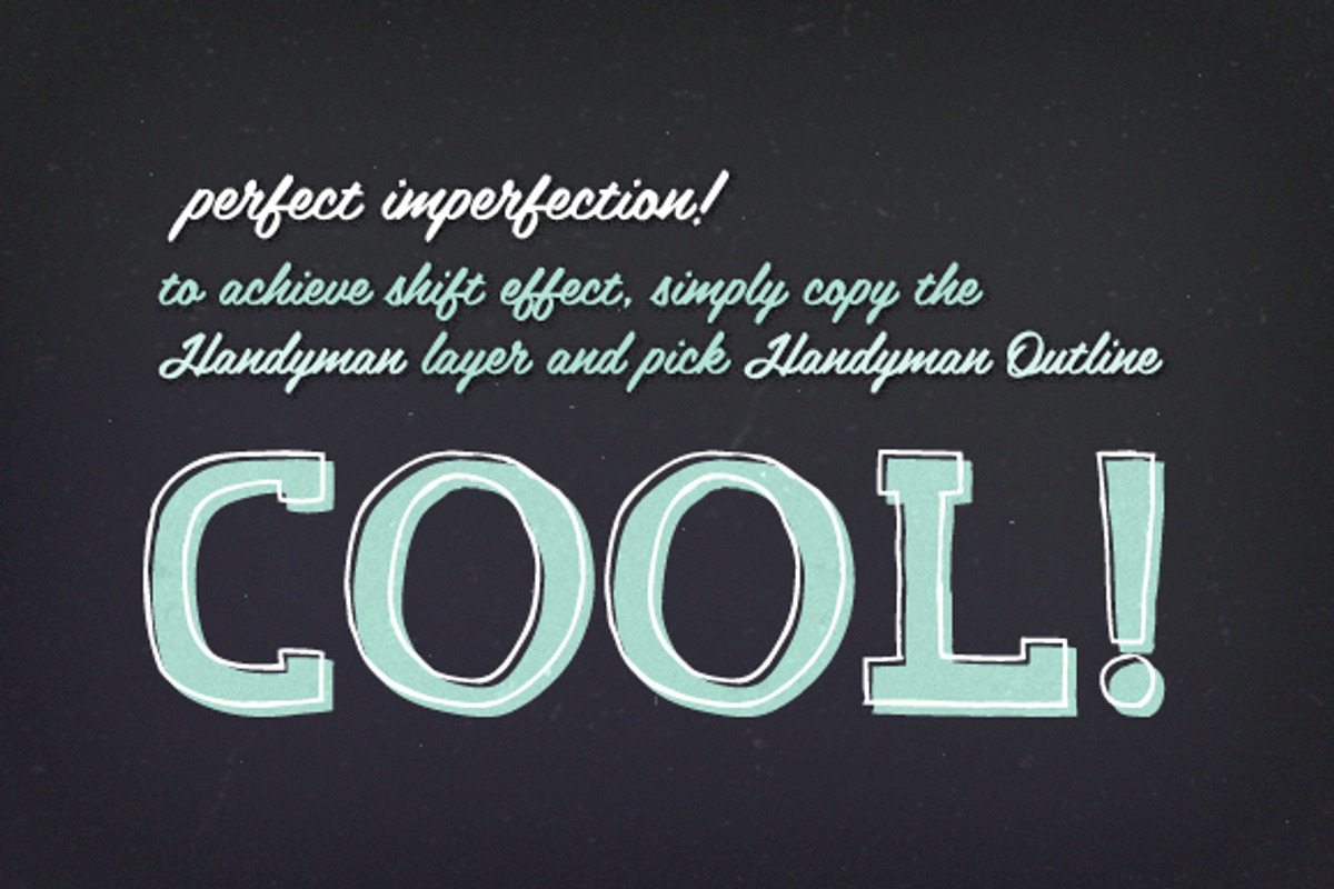 Handyman Font + Outline preview 3