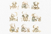 Baby elephant PNG watercolor clipart, an Animal Illustration by MyLittleMeow (Thumbnail 3 of 5)