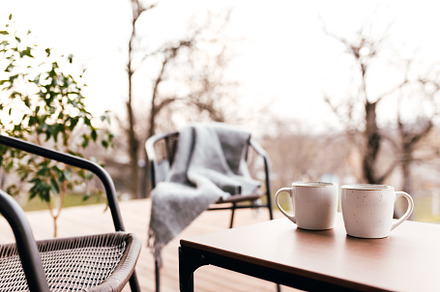 Two cups of coffee on the table, a Food & Drink Photo by Lenor4ik