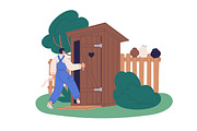 People using public toilets, WC set, a Person Illustration by Good Studio (Thumbnail 6 of 7)