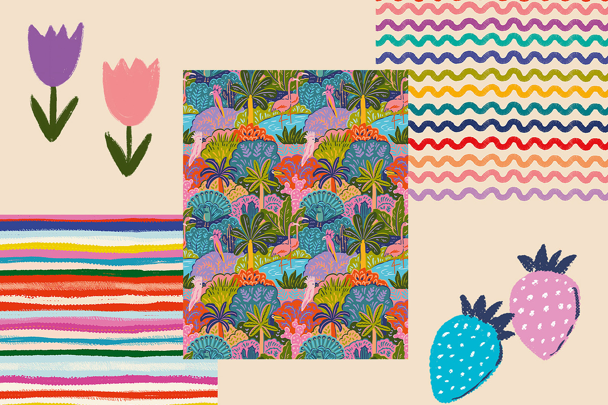 Vibrant Summer — Floral & Fruit, a Pattern Graphic by HannaSymo (Photo 4 of 9)