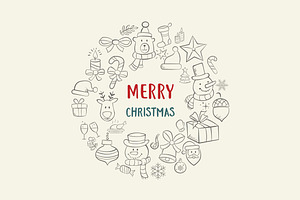 80 Hand-Drawn Christmas Icons