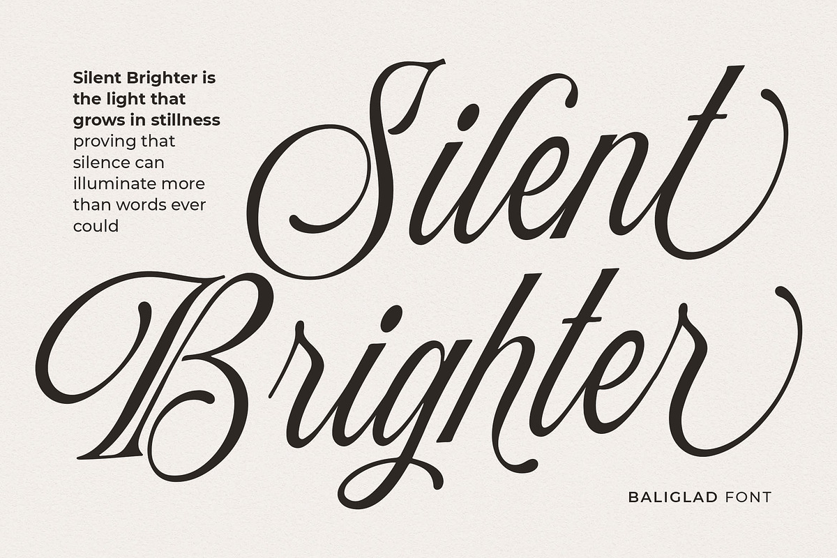 Baliglad – Stylish Calligraphy Font, a Script Font by Honestype (Photo 2 of 12)