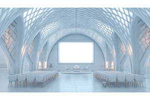 A modern conference hall with ample, a Business Photo by ZinetroN