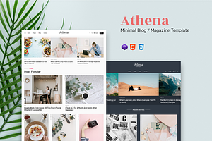 Athena - Minimal Blog HTML Template, a HTML Template by AliThemes