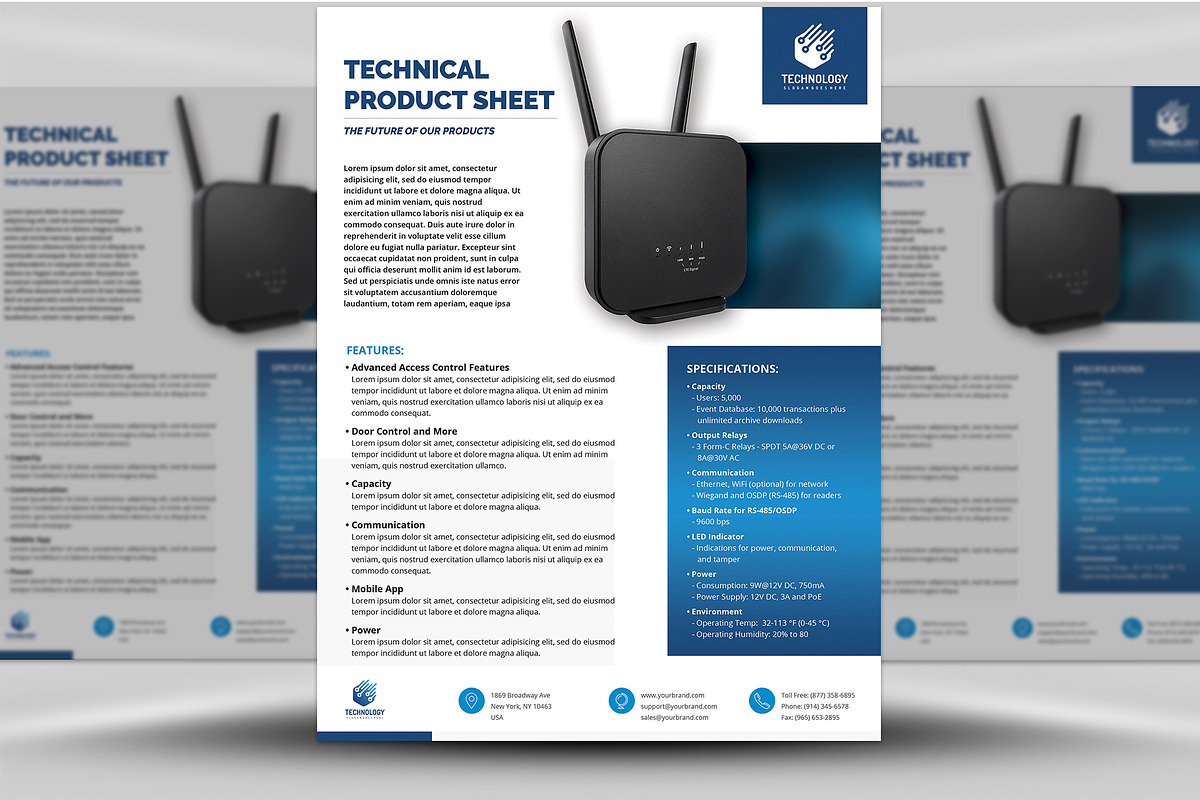 Technical Data or Product Sheet, a Flyer Template by MadridNYC (Photo 1 of 3)