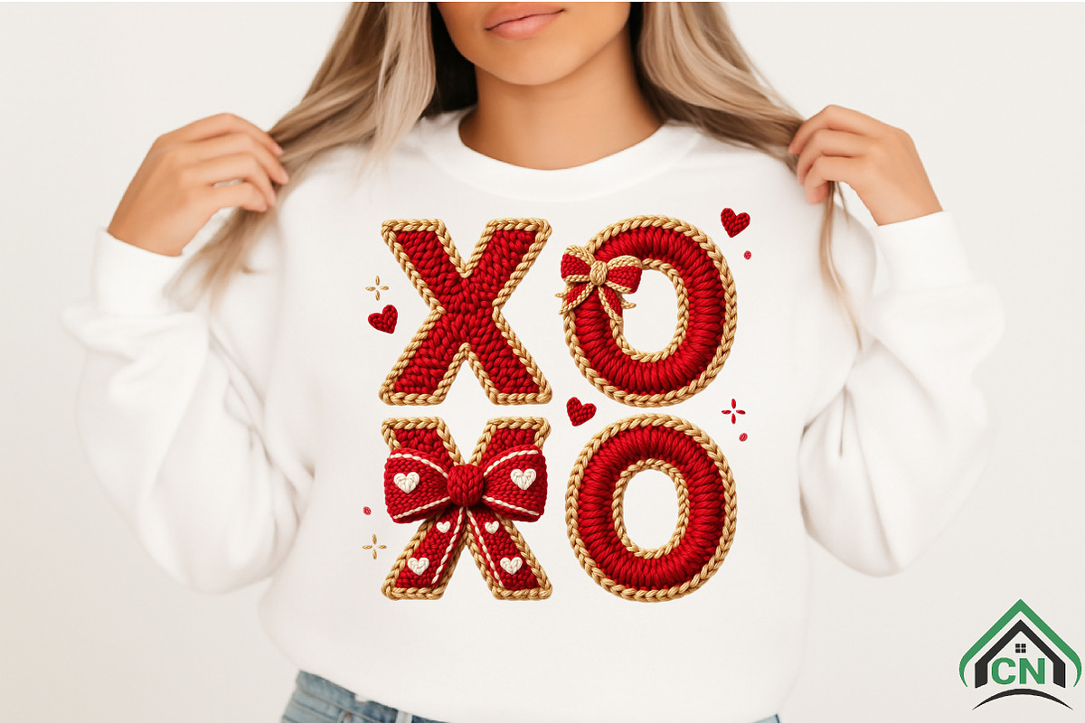 Faux Crochet XOXO PNG, an Illustration by Craft Nest (Photo 2 of 4)