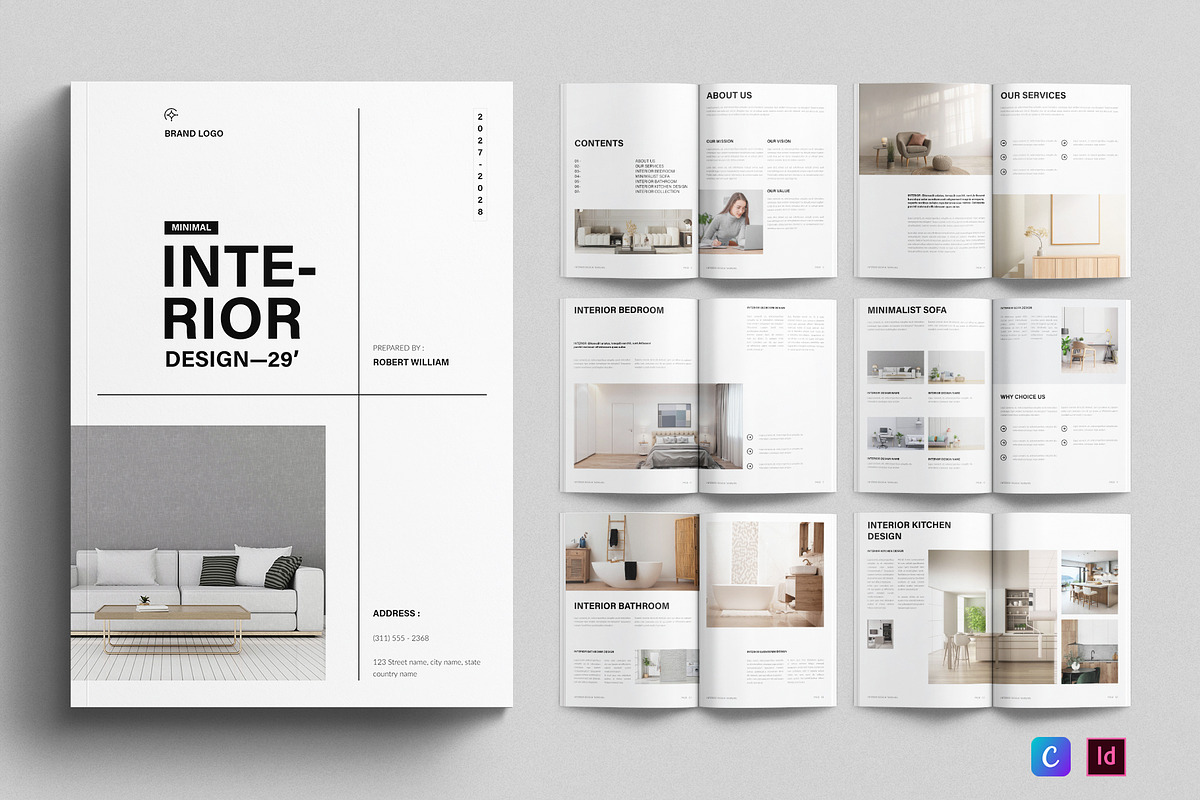 Minimal Interior Design Template, a Brochure Template by E-Type (Photo 1 of 7)