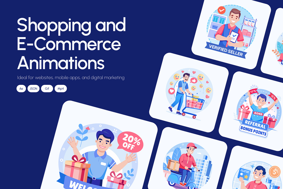 Animated Shopping and E-commerce, a Person Illustration by Brickclay (Photo 1 of 4)