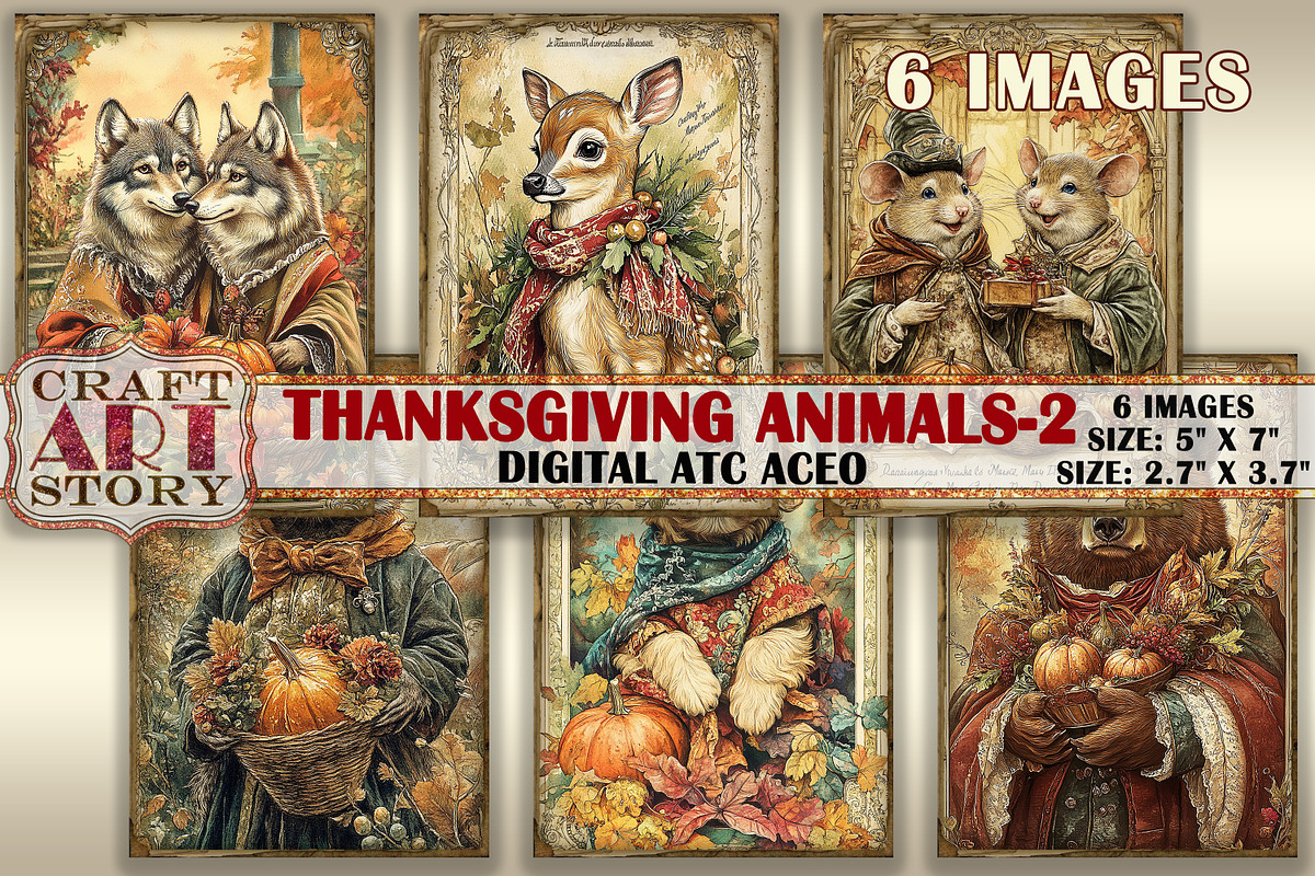 Thanksgiving animals-2 picture, a Decorative Illustration by CraftArtStory (Photo 1 of 3)