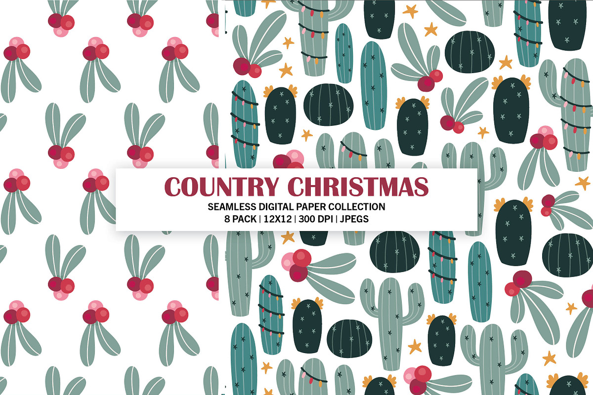 Country Christmas Seamless Patterns, a Pattern Graphic by Alanna Messina Design Co (Photo 3 of 8)