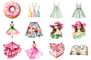 Watercolor Summer Mood Clipart, a Seasonal Illustration by CitraGraphics (Thumbnail 3 of 6)