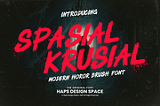 Spasial Krusial Horror Brush, a Sans Serif Font by Haps Space (Thumbnail 1 of 10)