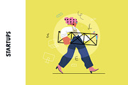 Startups flat vector illustrations, a Templates & Theme by Grivina's shop (Thumbnail 11 of 45)