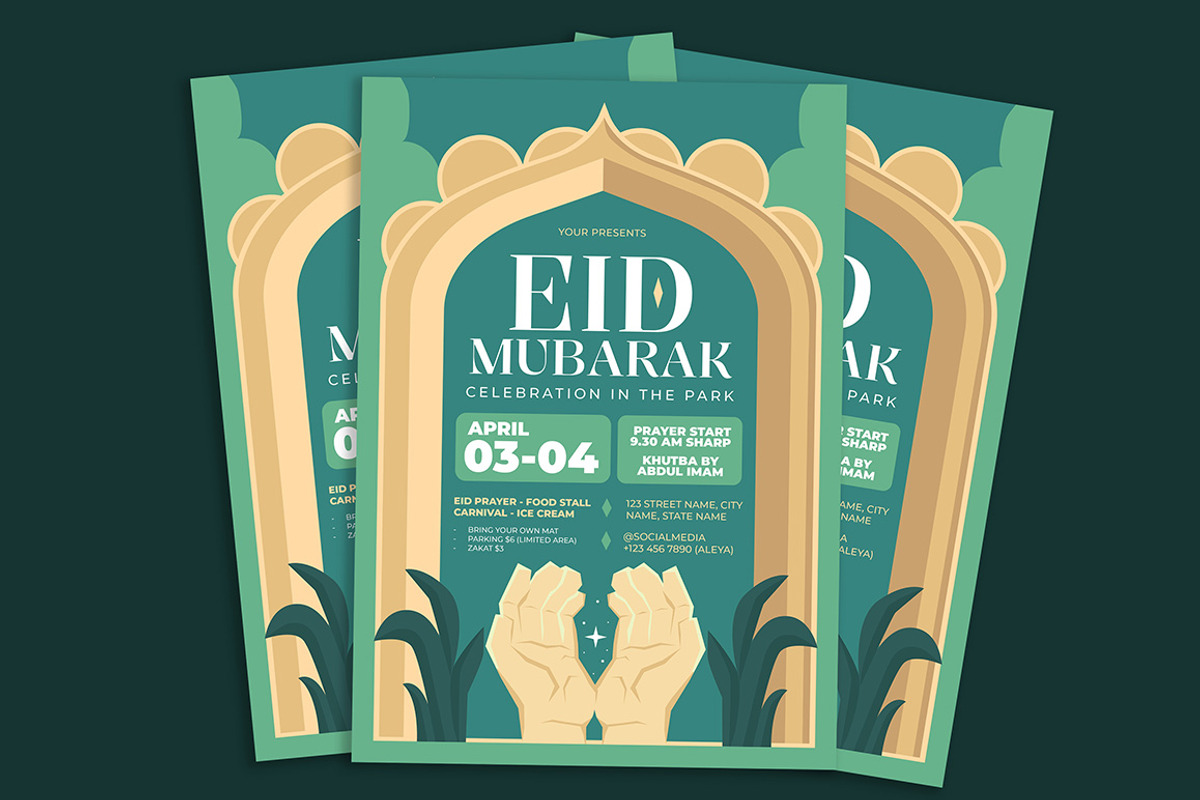 Eid Mubarak Flyer, a Flyer Template by Gumico Studio. (Photo 3 of 3)