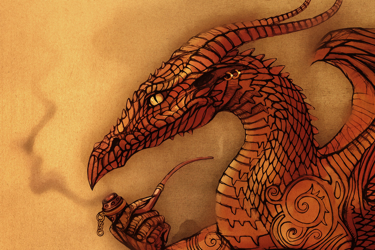 Dragon philosopher, an Animal Illustration by Bakhtiozin art graphic (Photo 2 of 3)