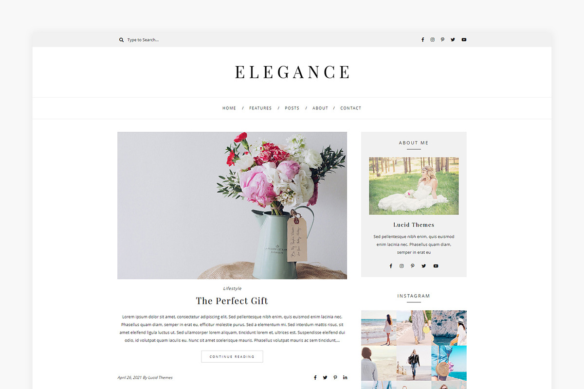 Elegance - WordPress Blog Theme, a WordPress Template by Lucid Themes (Photo 4 of 6)