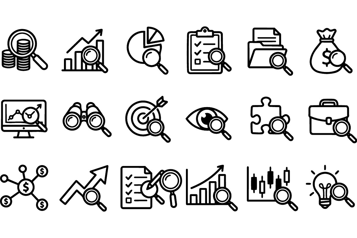 Business Analytics Icon Set, an Illustration by designvectx (Photo 2 of 3)