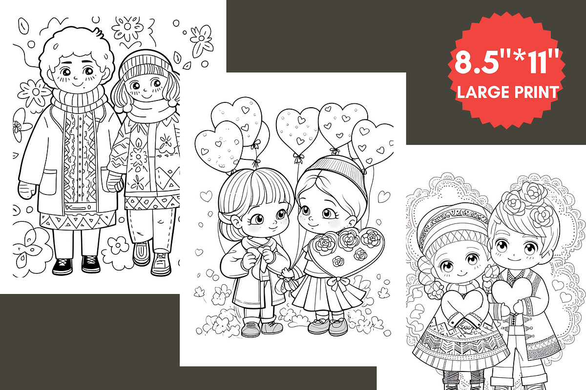 Valentine's Day Coloring Book Kids, a Seasonal Illustration by LA Design (Photo 5 of 10)