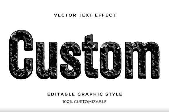 Metallic Rough Textured Bold Text preview 3