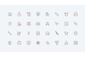 School university education icons, an Education Illustration by Lemberg Vector