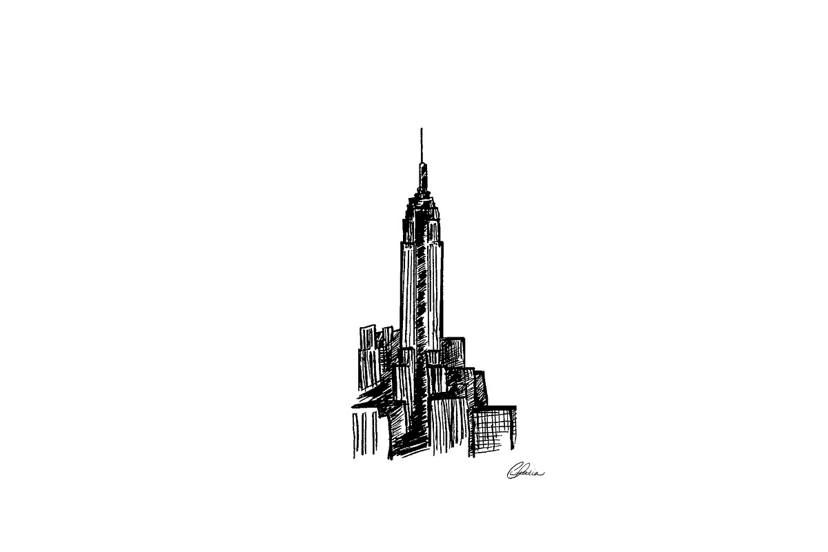 NYC Sketch, Empire State Building, an Illustration by Italia Designs (Photo 2 of 2)