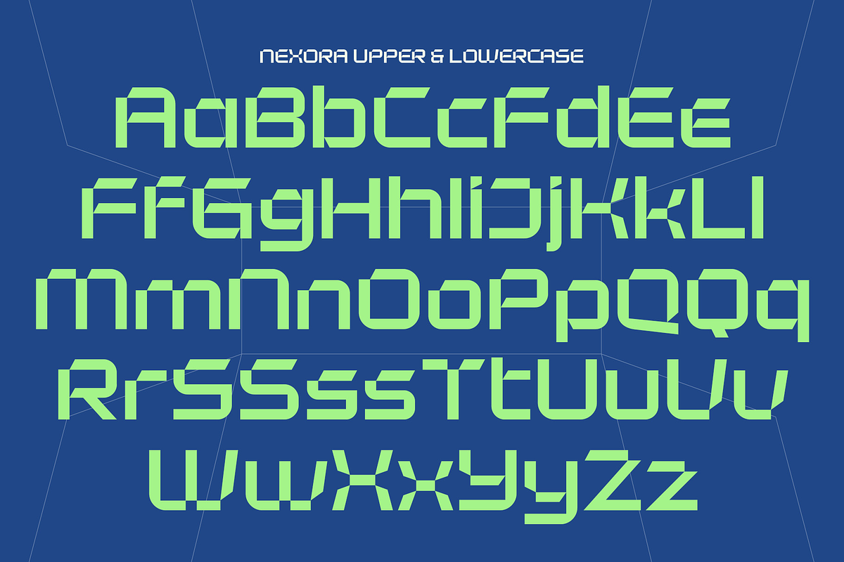 Nexora Futuristic Display Typeface, a Sans Serif Font by Namela Studio (Photo 7 of 8)