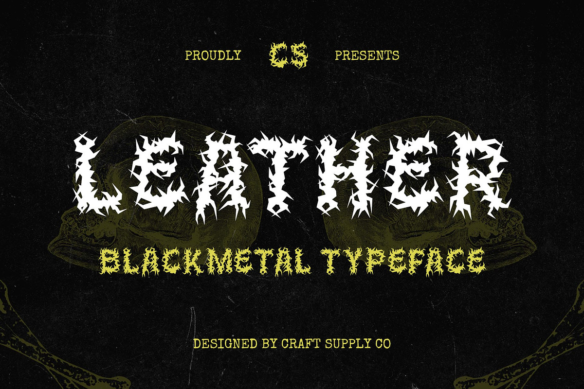 CS Leather – Black Metal Font, a Blackletter Font by Craft Supply Co. (Photo 1 of 8)