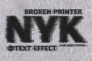 Broken printer Text Effect
