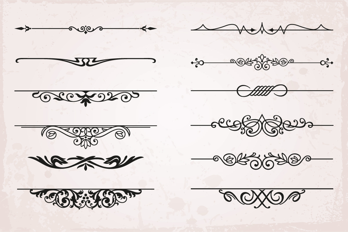 48 Vector Divider Design Elements Set