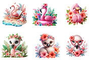 Whimsical Flamingo Clipart Bundle, an Illustration by GatewayDesign (Thumbnail 2 of 3)