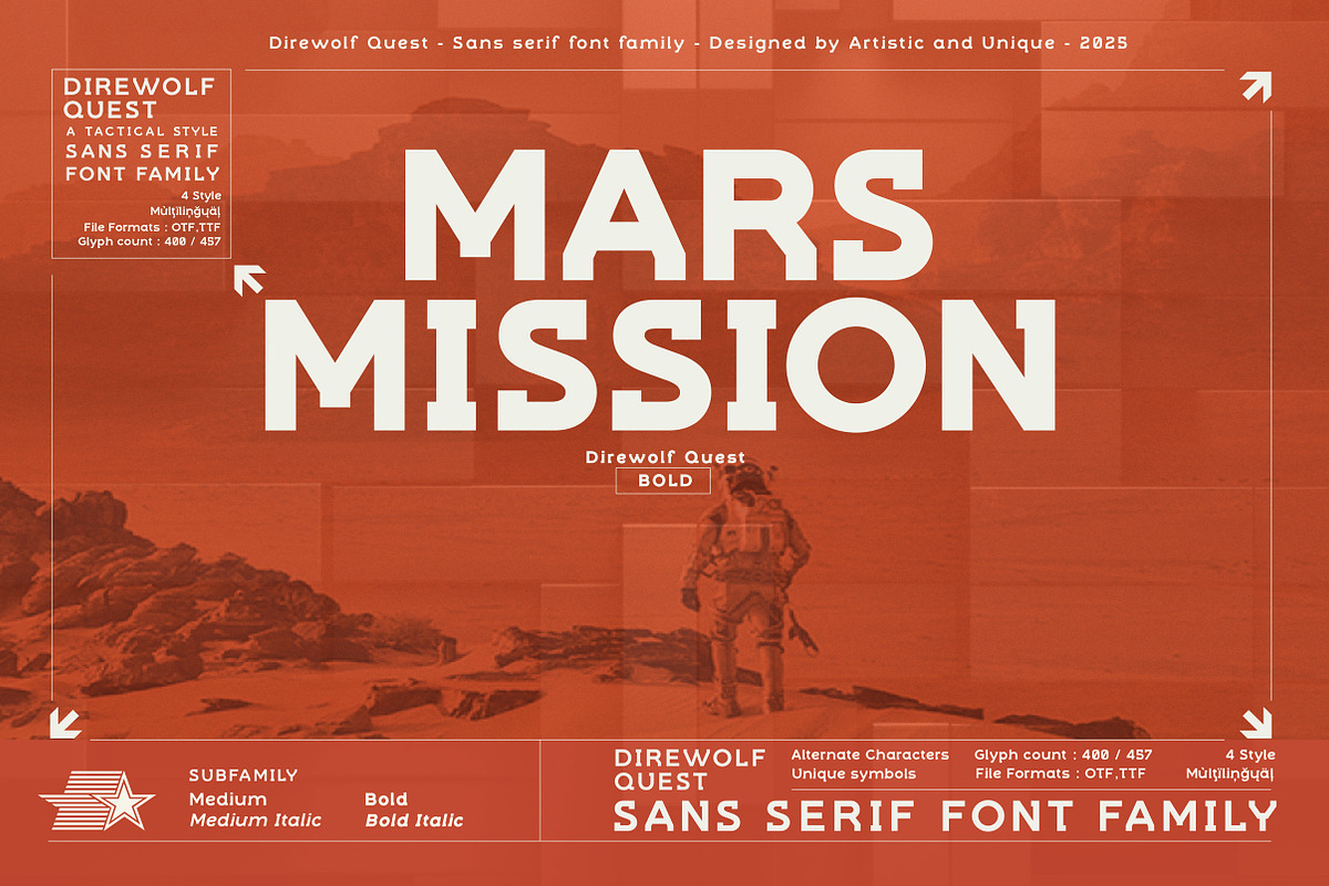 Direwolf Quest - Sans serif font, a Sans Serif Font by Artistic & Unique (Photo 8 of 15)