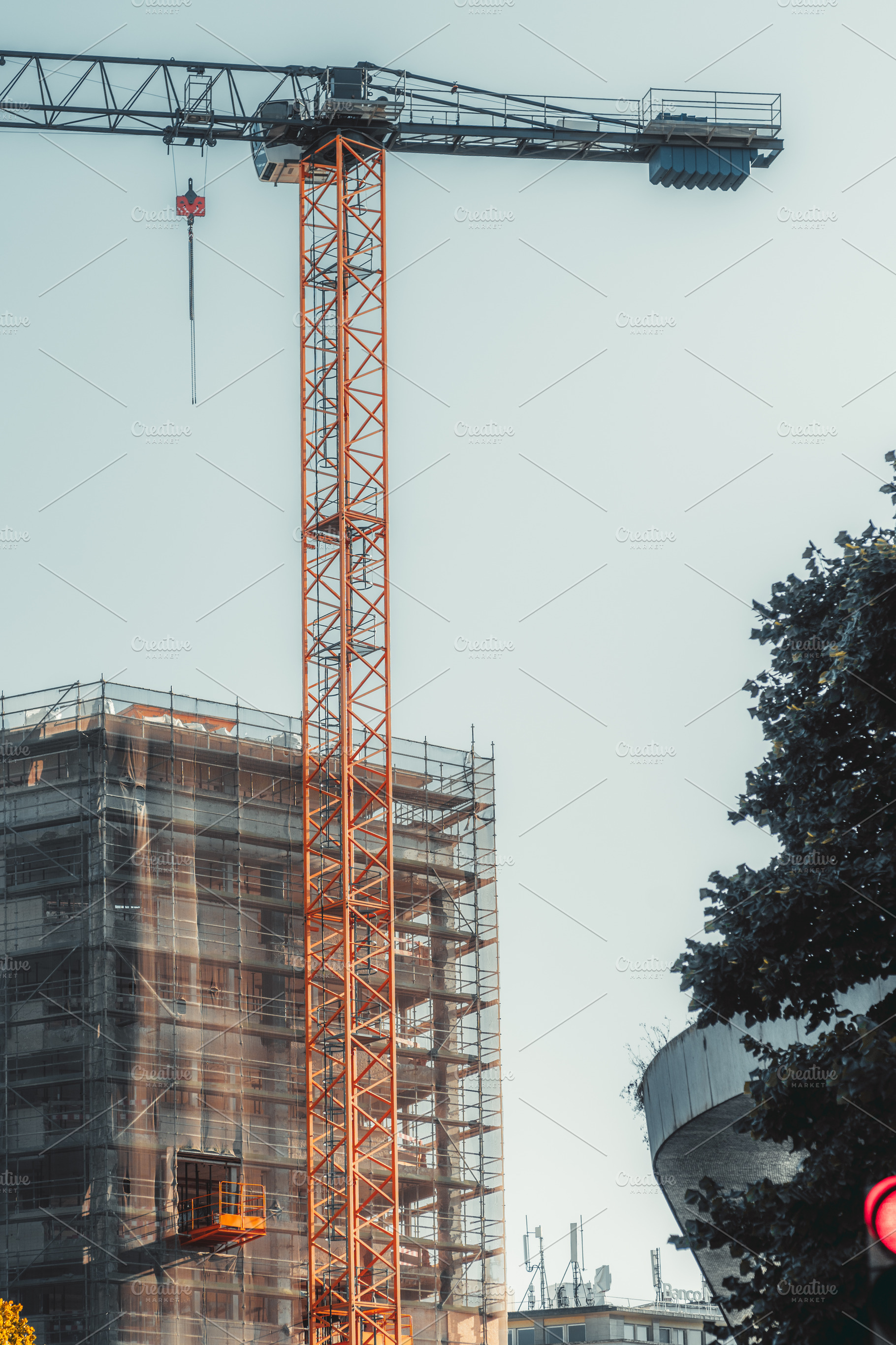 Tower Crane Over Building Site, an Industrial Photo by SkyNext