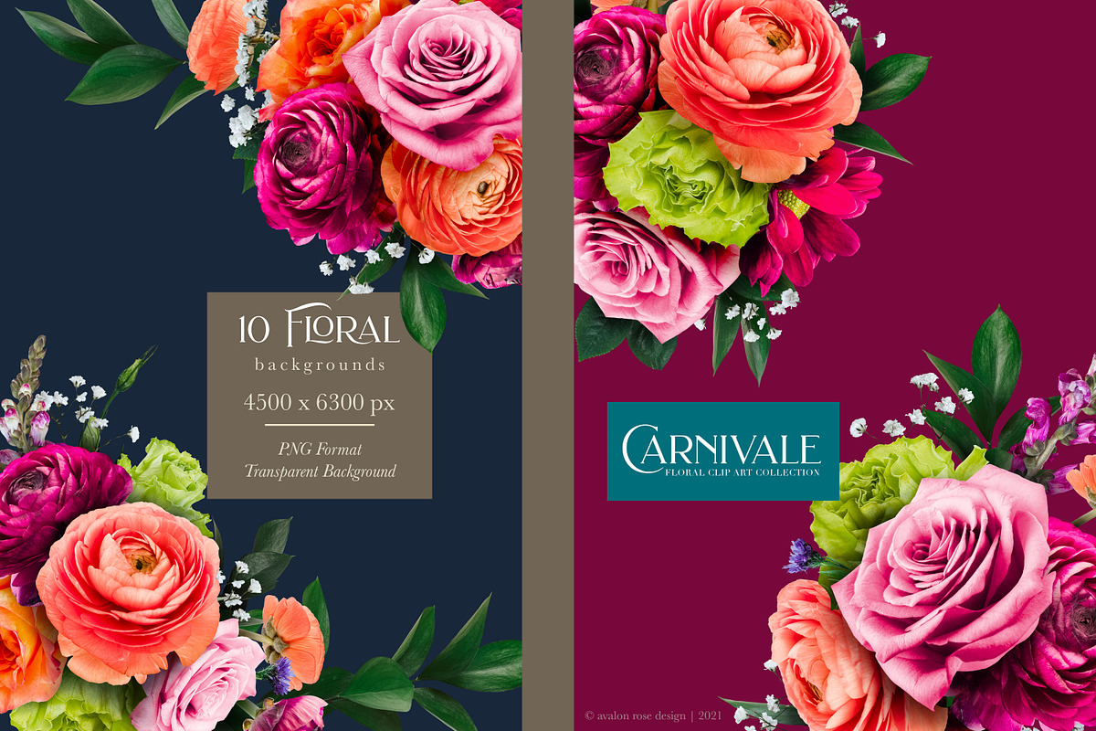 Carnivale Floral Clip Art Collection, an Object Graphic by Eclectic Anthology (Photo 8 of 21)