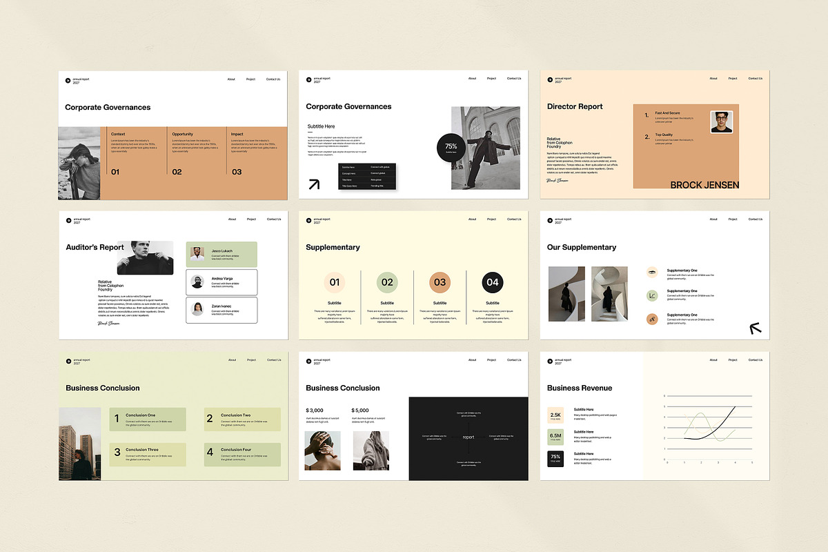 Annual Report Presentation Template, a Presentation Template by evgenystudio (Photo 4 of 9)