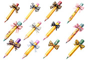 Coquette Teacher Pencil Clipart PNG, an Illustration by Designworld (Thumbnail 2 of 4)