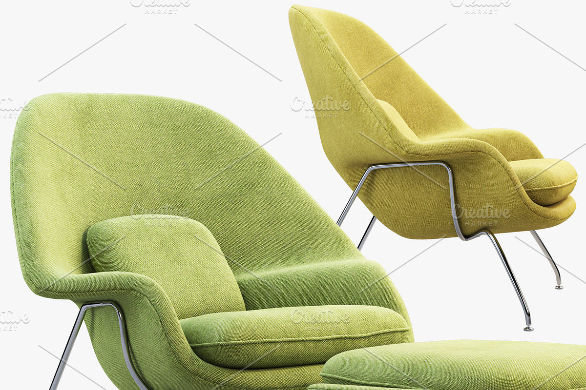 Womb Chair and Ottoman 3d model, a Furniture 3D Model by 3dmitruk (Photo 1 of 15)