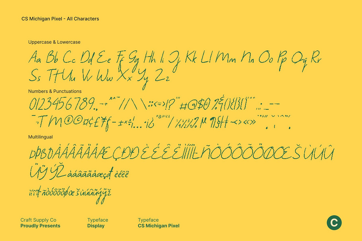 CS Michigan Pixel, a Handwritten Font by Craft Supply Co. (Photo 8 of 8)