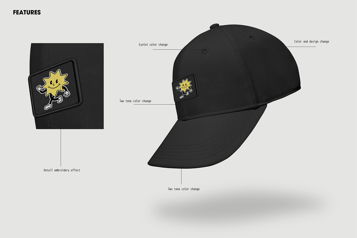 Baseball Caps Hat Mockup Vol 1, a Hat Mockup by made_by_nope (Photo 22 of 29)