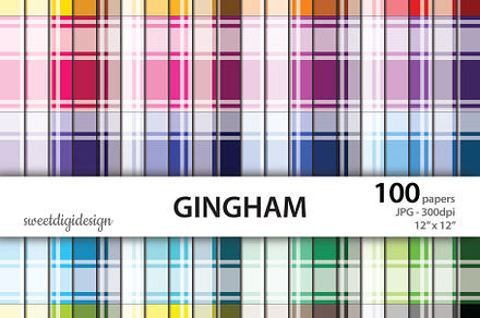 "Rainbow color gingham background", a Pattern Graphic by sweetdigidesign