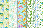 Watercolor cute dinosaurs set, an Animal Illustration by svetodesign (Thumbnail 5 of 8)