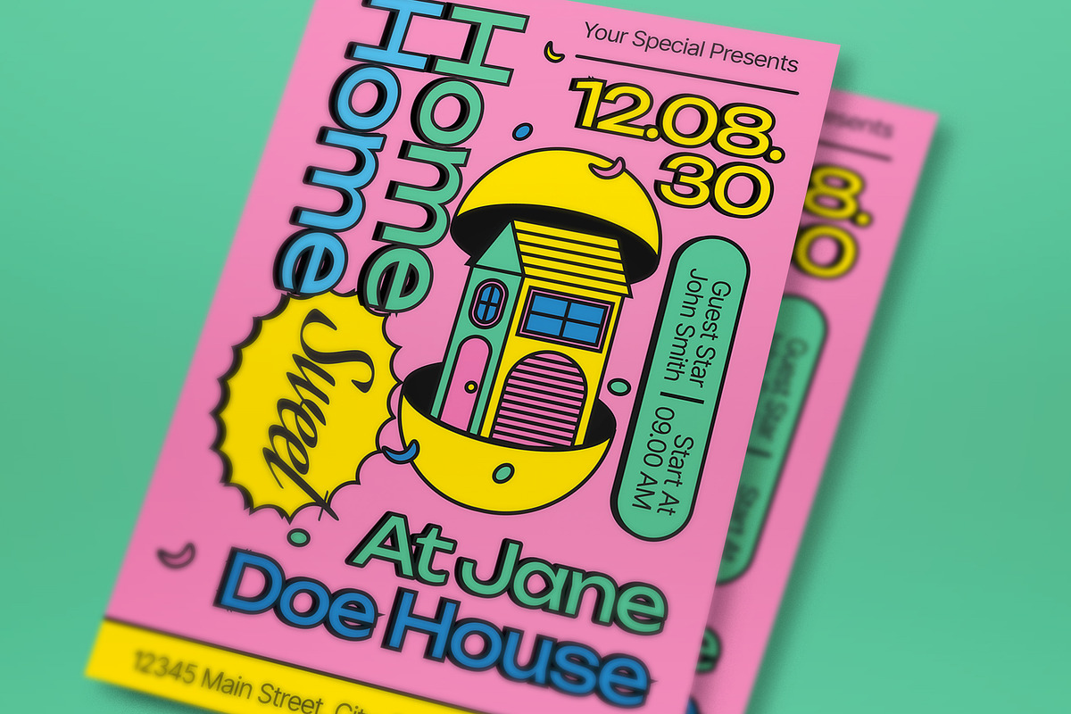 House Warming Party Flyer Set, a Flyer Template by graphicook (Photo 2 of 3)