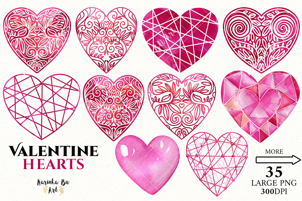 Pink Valentine Hearts Set 35 png, an Object Graphic by KarinkaBU (Photo 3 of 7)