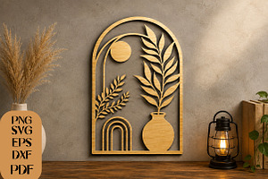 Boho Botanical Arch Laser Cut SVG, an Object Graphic by DreamCafeArt