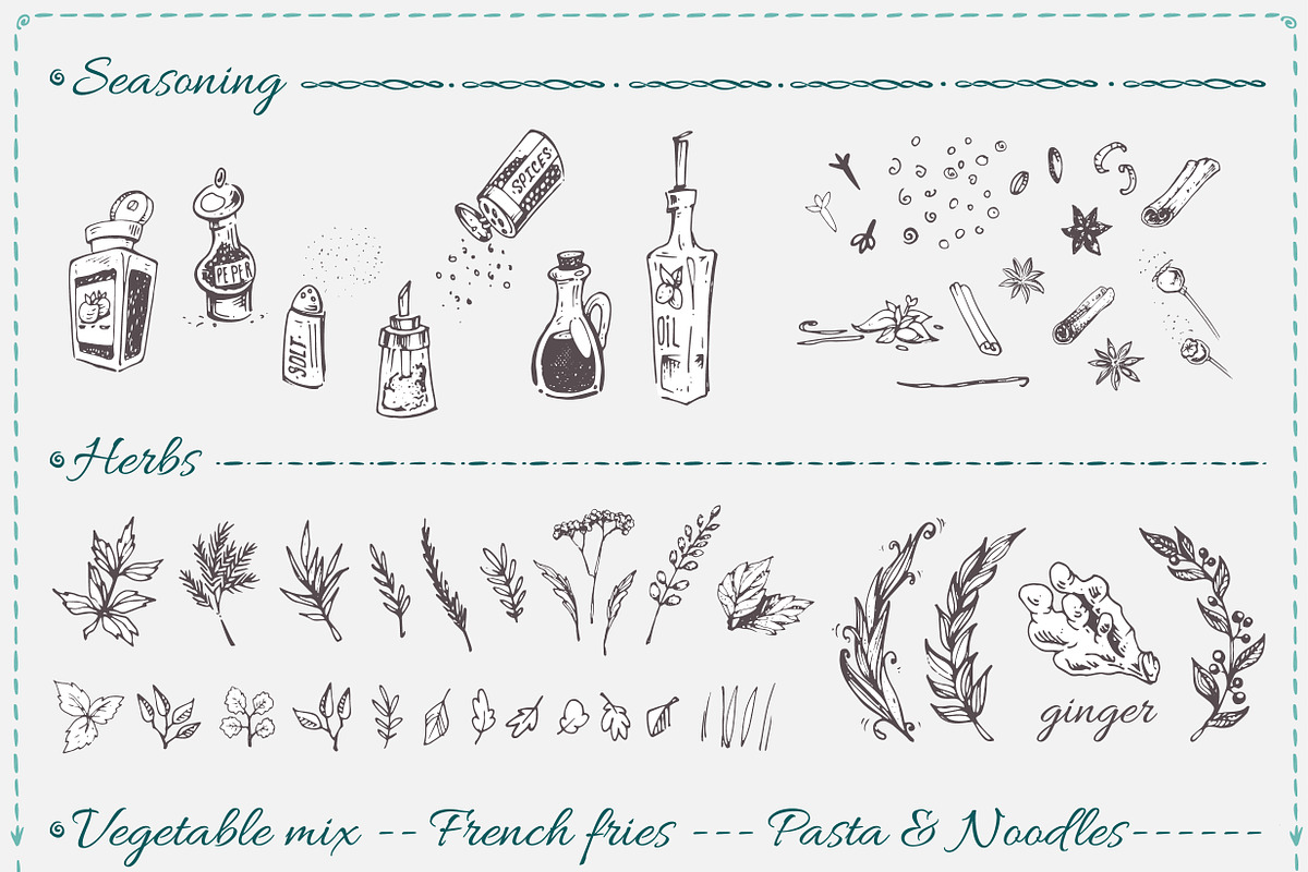 Hand-drawn Cooking and Food Icons, a Decorative Illustration by Margo Miller (Photo 2 of 48)